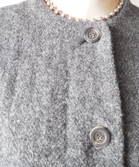 collarless Wool Coat GR