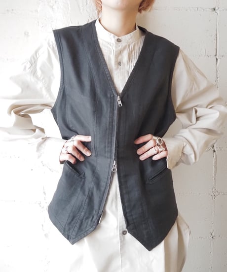 Y's YOHJI YAMAMOTO Zipup Vest BK