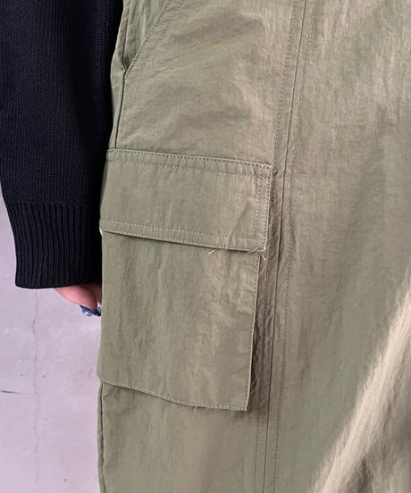 Side Gather Nylon Skirt KA