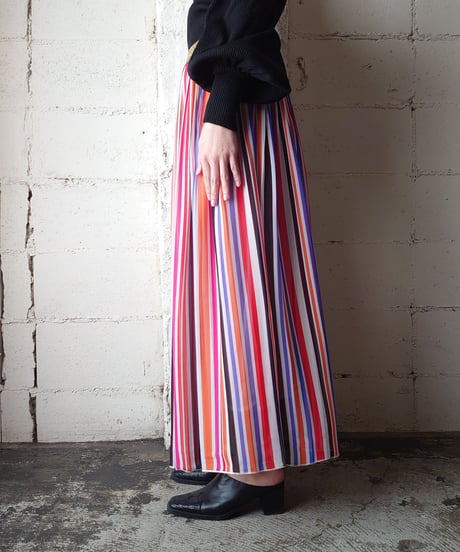 Multi Color Stripe Sheer Skirt ORWH