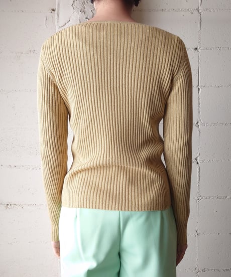 Crew Neck Lame Rib Knit GO