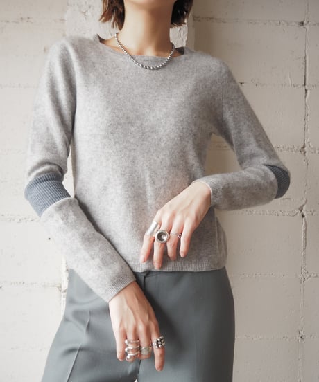 Rib Sleeve Cashmere Knit GR