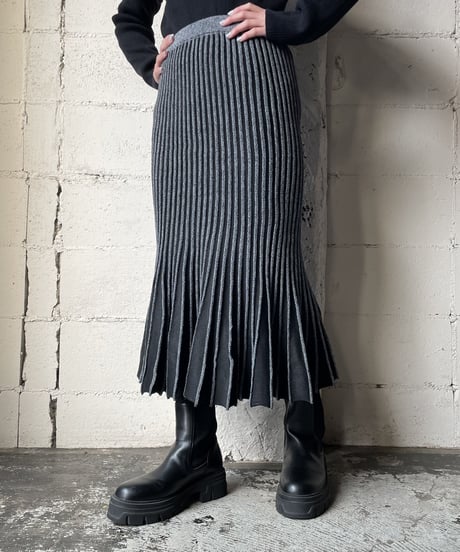 Bicolor Knit  Mermaid Skirt BKGR