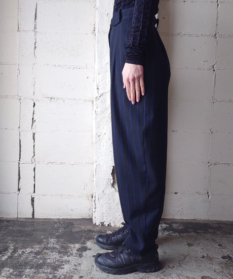 Stripe Tuck Pants BKBL