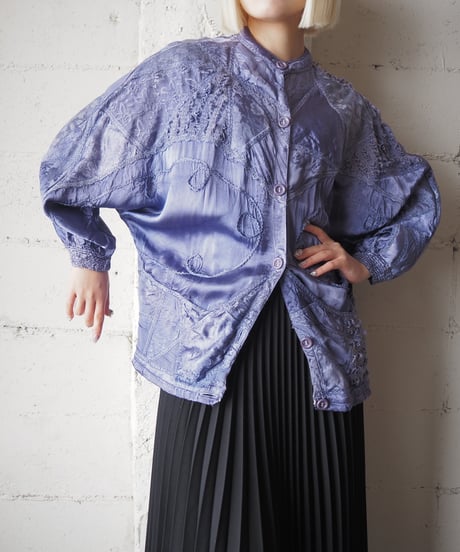 Patchwork Many Material Blouse PUR