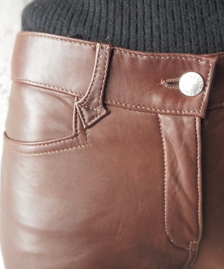 Ralph Lauren Back Slit Leather Pants BR