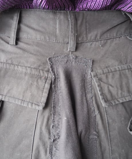 REMAKE Ribbon Cargo Pants BK