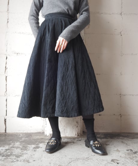1950-60's Corduroy Flared Skirt BK