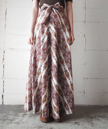1970's Paisley Pattern Belted Skirt WHBUR