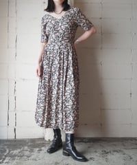 Back Ribbon Flower Pattern Dress BKPI