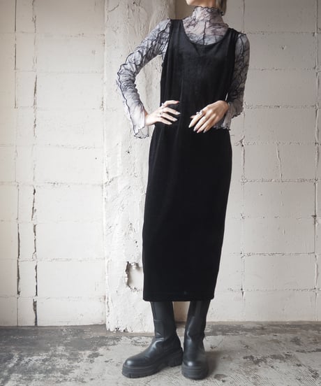 Sleeveless Velour Dress BK