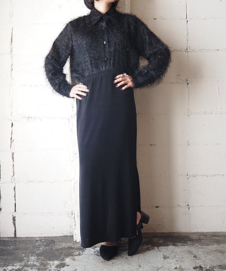 Shaggy×Lame Sheer Shirt BK