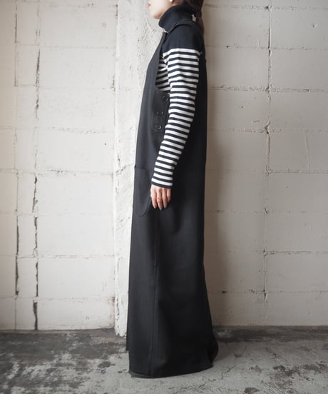 Side Button Jumper Skirt BK