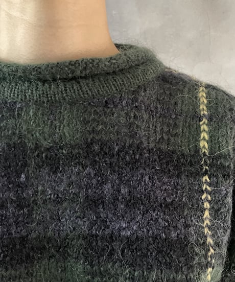 Mohair Mix Check Knit GNBK