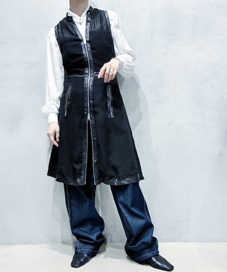 DIESEL Sleeveless Zipup Sheer Dress　BK