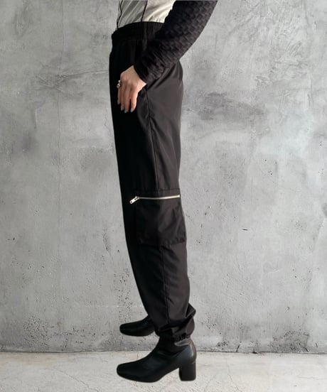 Silver Zip Nylon Cargo Pants BKRE