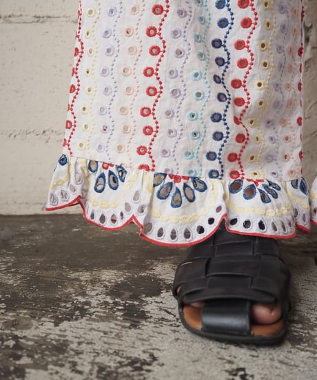 Cutwork Frill Wide Pants WHRE