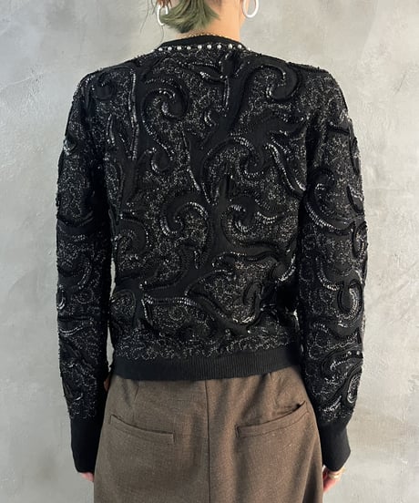 Sequin Embroidery Design Cardigan BK