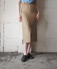 Linen Pencil Skirt with Front Slit BE