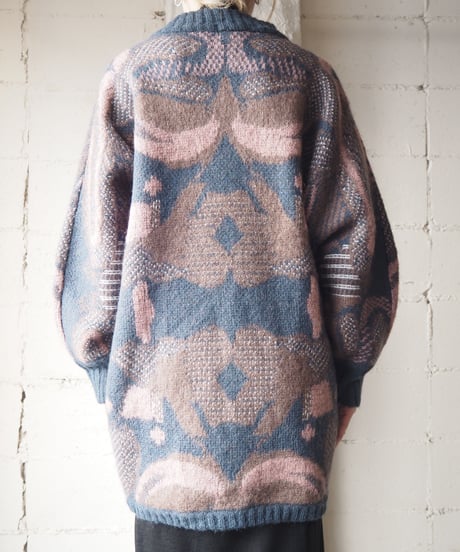 Design Neck Pattern Cardigan GRPI