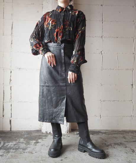 Opal Velour Flower Pattern Shirt BKRE