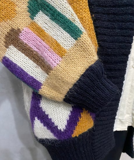 Pattern Big Mohair Cardigan BK BE