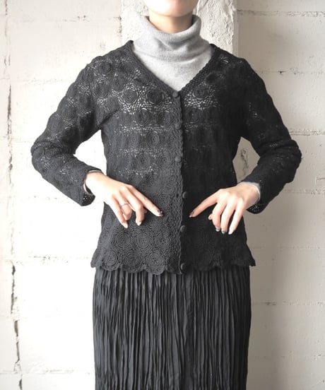 Hand Knit Crochet Cardigan BK