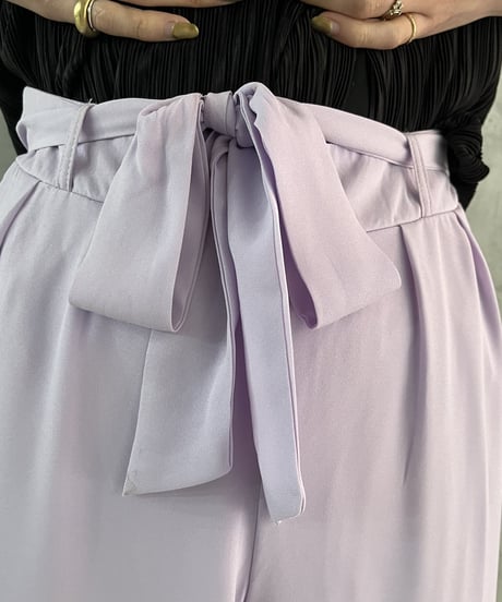 Belted See Through Wide Pants PUR