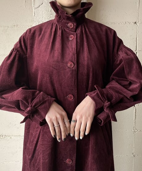 Frill Collar Corduroy Coat PUR