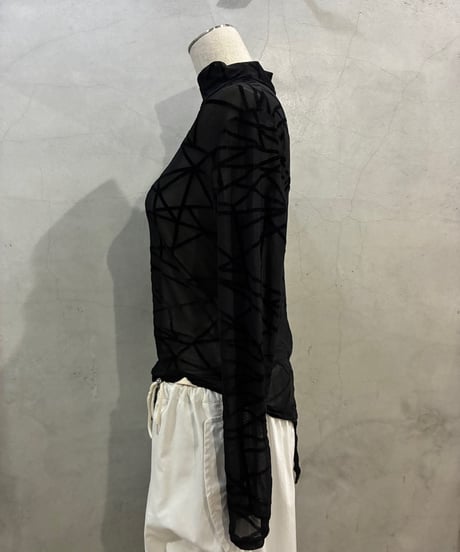 Geometric Pattern Sheer Bodysuit BK