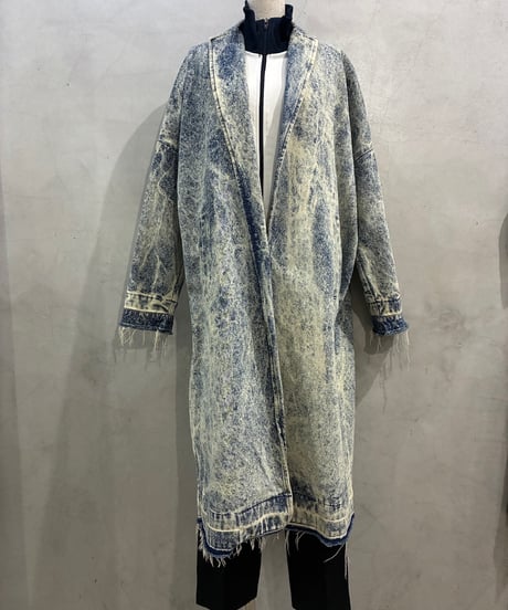 MSGM Chemical Wash Design Denim Coat LBL