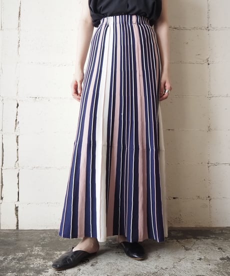 Stripe Easy Knit Skirt PINV