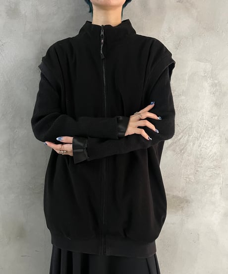 Reversible Nylon × Fleece Vest BK