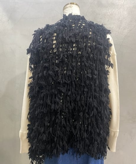 Fringe Knit Vest BK