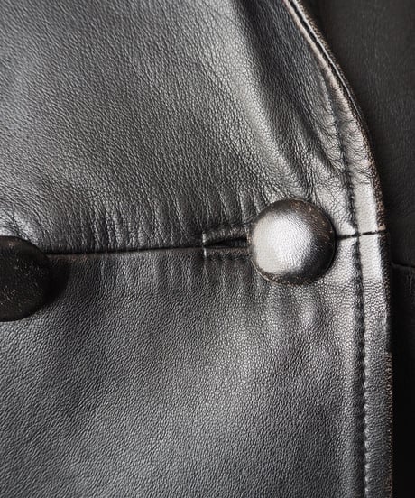 Double Breasted Leather Tailored Jacket BK