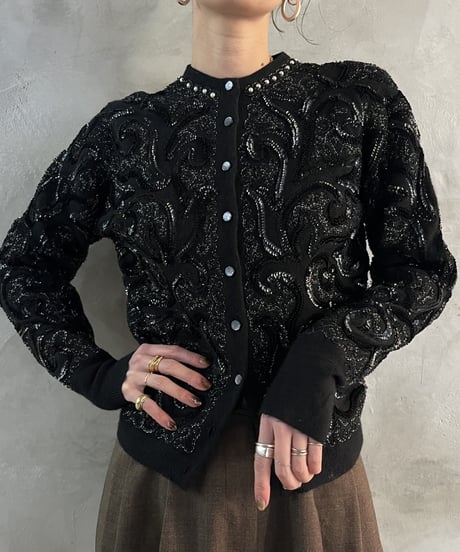Sequin Embroidery Design Cardigan BK