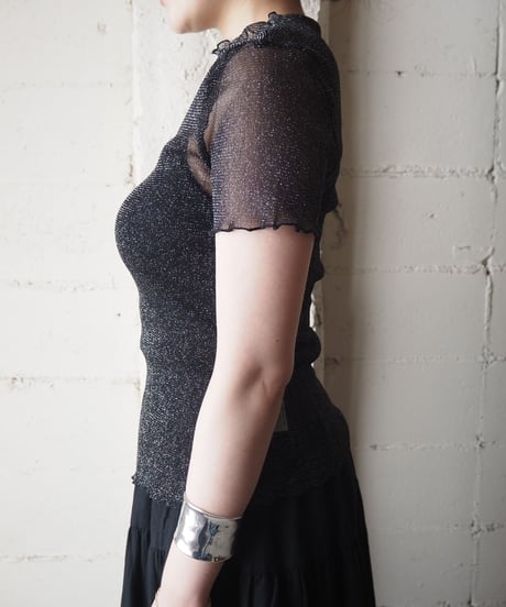 Seethrough Glitter cutsewn BK