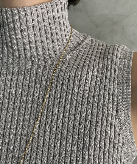 Turtle Neck No Sleeve Rib Knit SI