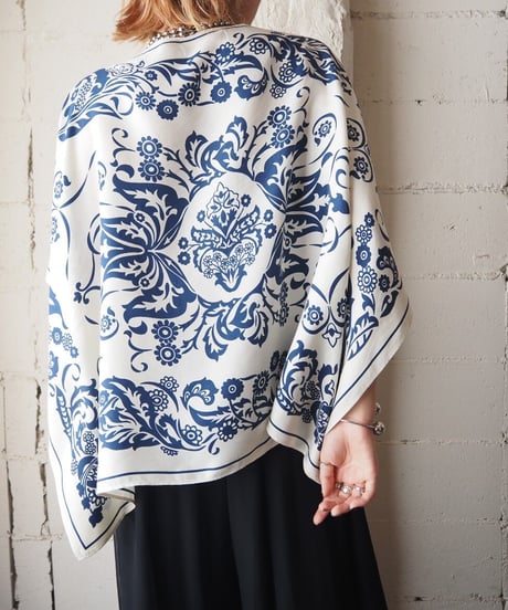 Boat Neck Pattern Blouse WHNV