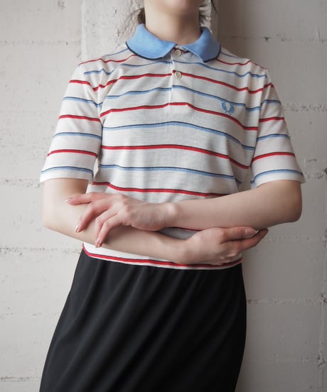 REMAKE FREDPERRY Stripe Poloshirt WH BL RE