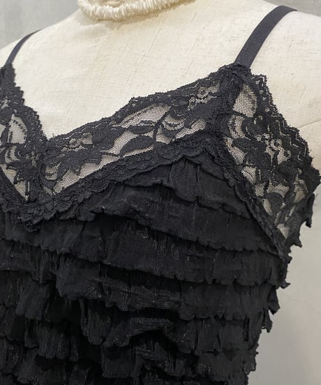 N/S Tiered Lace Camisole Mini Dress BK