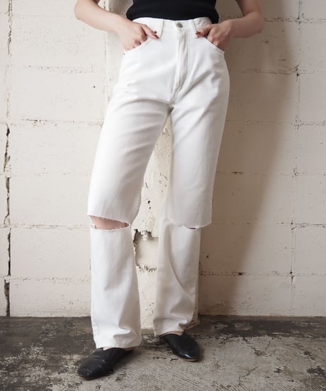 Levi's519 Knee Cut White Denim WH