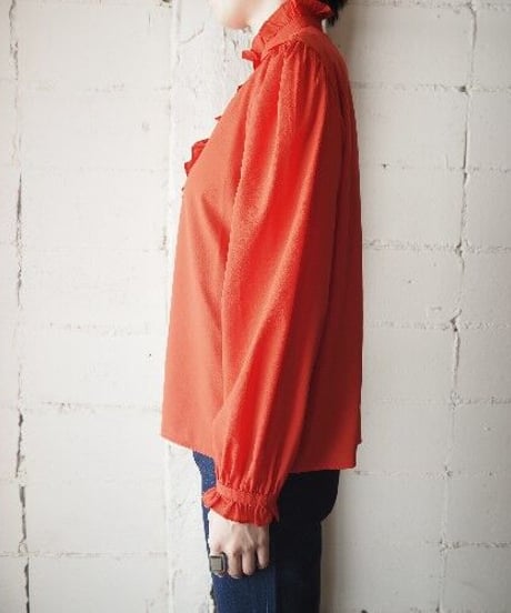 Frilled Stand Collar Shirt RE