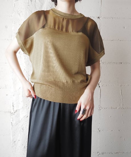 Sheer × Knit Itaiy French Sleeve MU