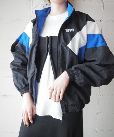 Reebok Nylon Zip up Jacket BKWHBL