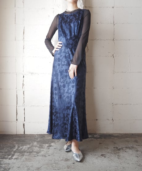 Shadow Botanical Pattern Sleeveless Dress NV