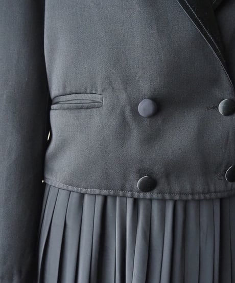 Open Satin Collar Short Jacket BK