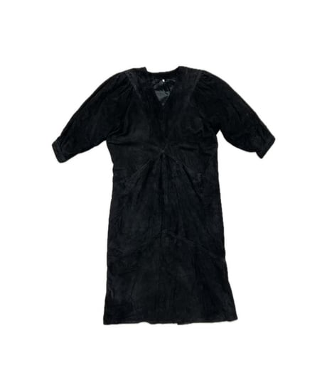 Suede Vneck Dress BK