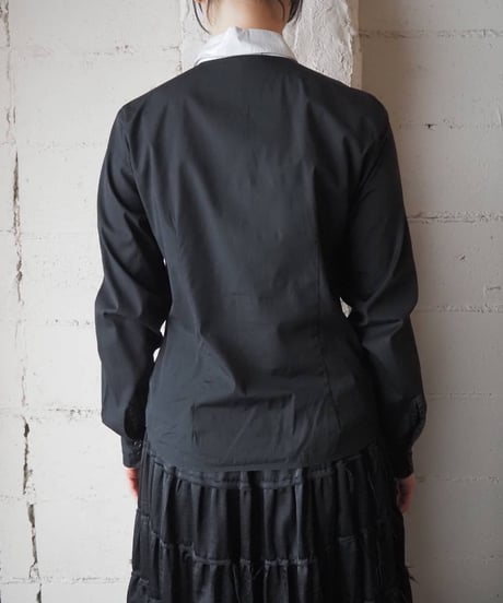 agnès b. Bicolor Shirt BK WH