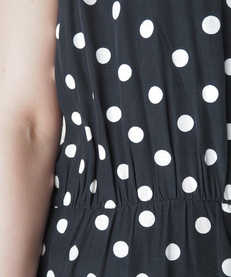 Sleeveless Dot Dress BKWH